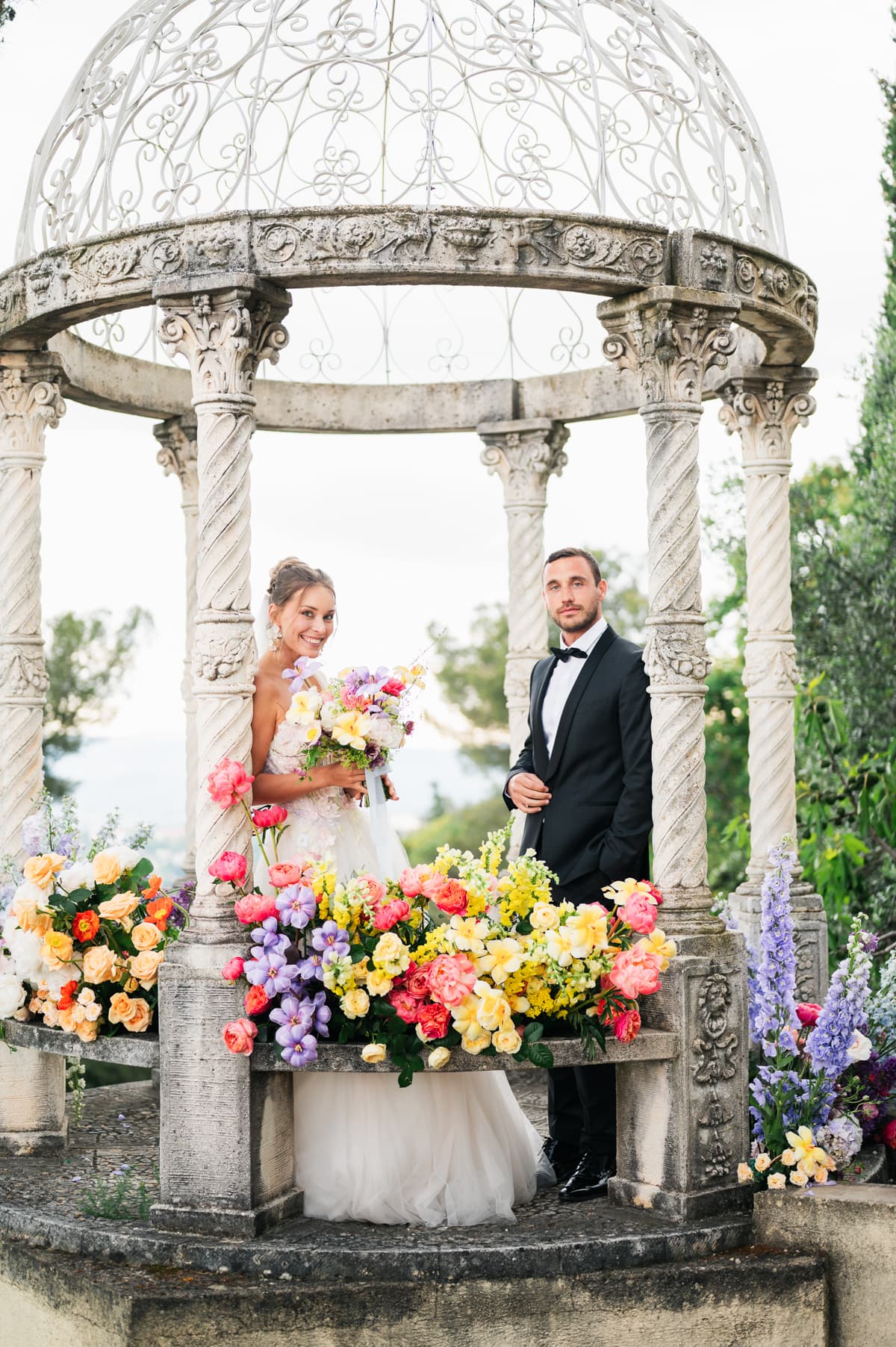 Photo de couple mariage au château Saint Georges