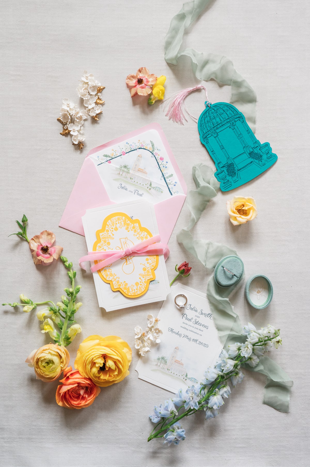 Flat Lay Mariage Château Saint Georges